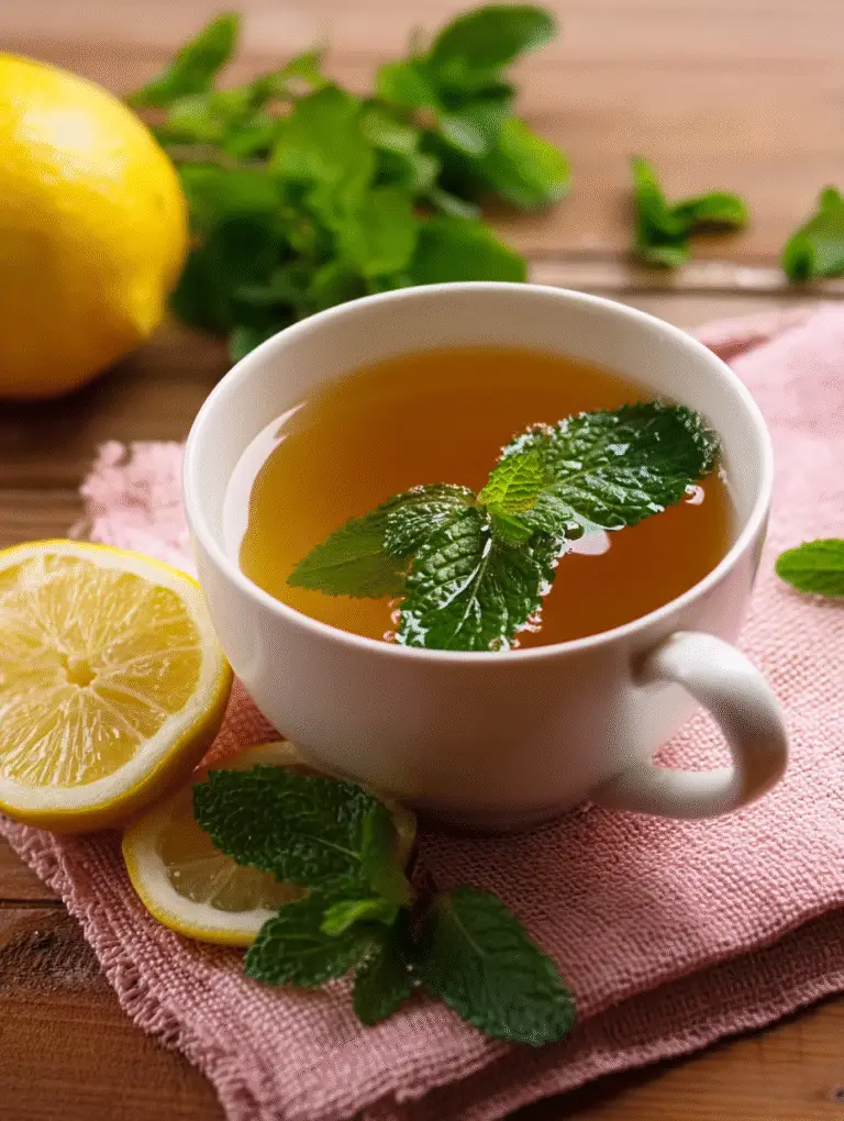 Lemon balm tea recipe card