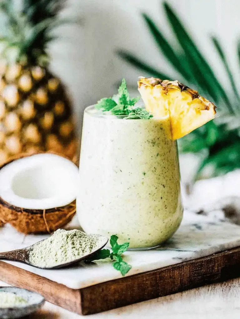 High-calorie weight gain smoothie with banana and coconut