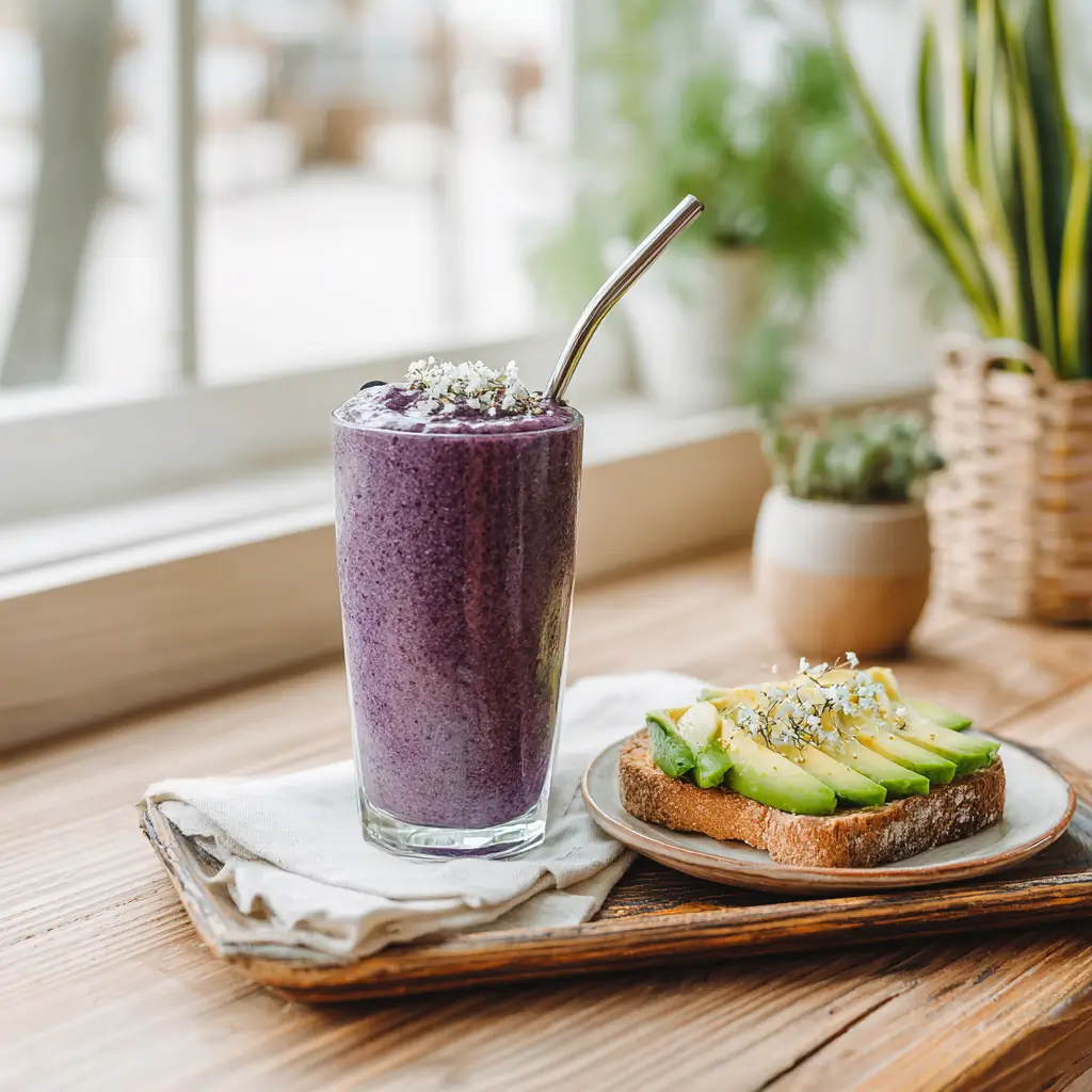 Fibermaxxing Smoothie: A High-Fiber Trend You’ll Actually Love 8 fibermaxxing smoothie served with avocado toast breakfast
