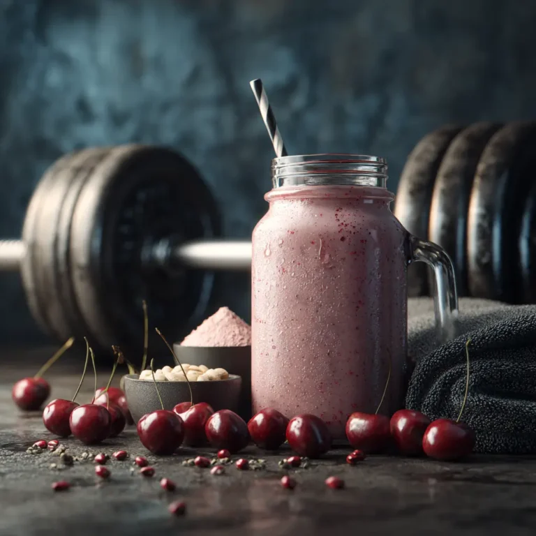 A post-workout recovery smoothie with tart cherries and kefir to reduce inflammation.