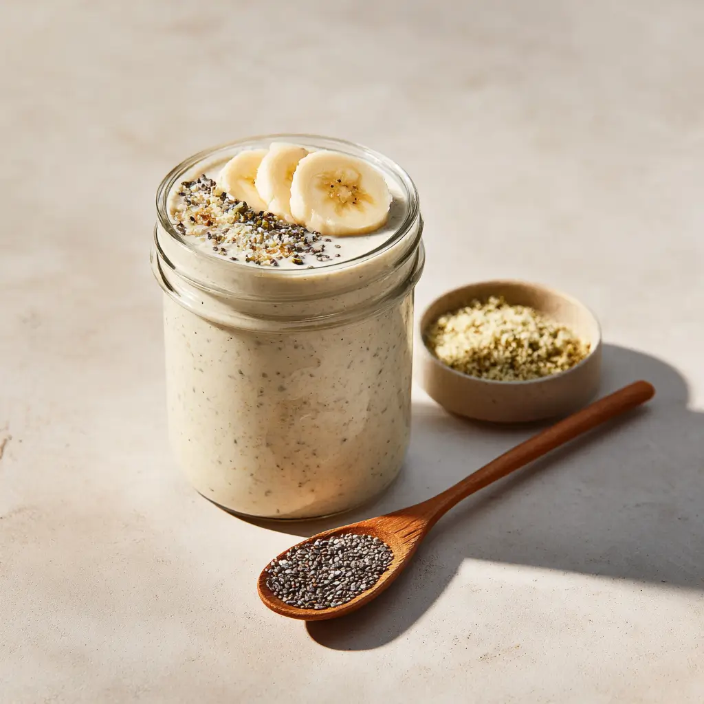 serotonin boosting smoothie with banana and chia