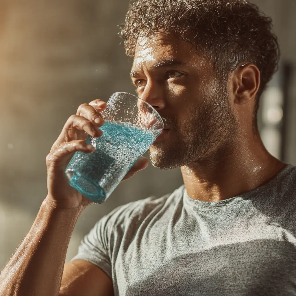 man drinking horse salt recipe for men after workout