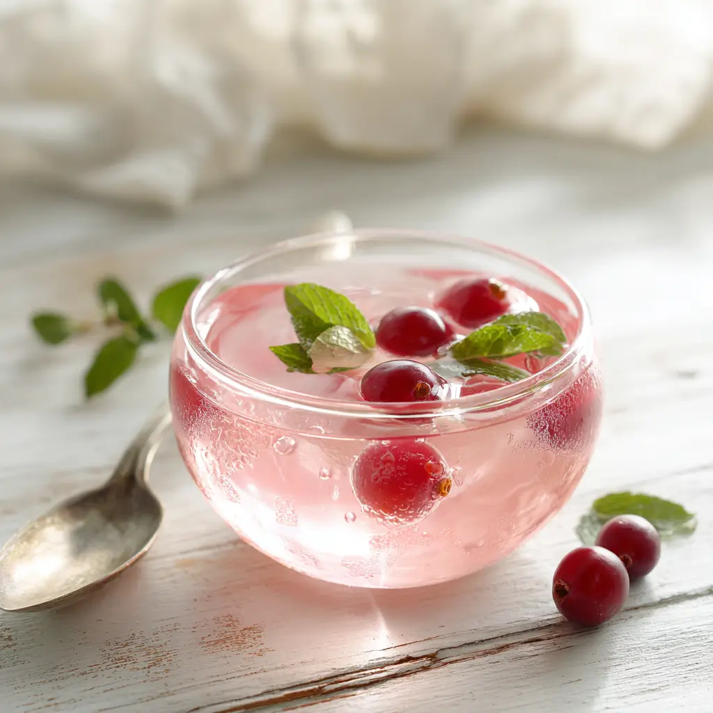 pink drink jelly version of gelatin trick served chilled